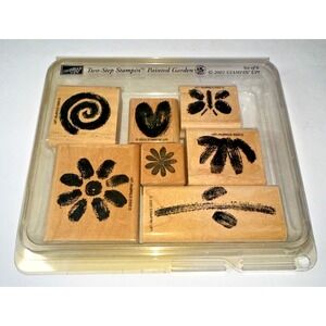 Two-Step STAMPIN' UP! PAINTED GARDEN Set 6+1 Stamps UNUSED Cardmaking 2002